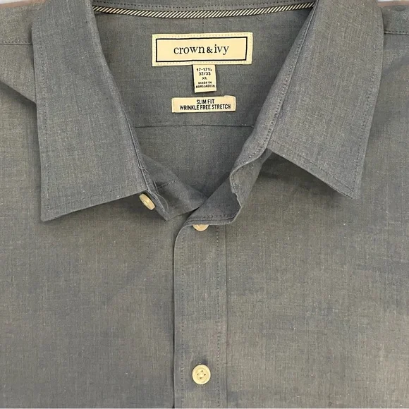 Crown & Ivy Blue Long Sleeve Button Down Shirt - Picture 2 of 5